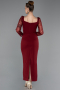 Robe De Cérémonie Midi Rouge Bordeaux ABK2387