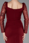 Robe De Cérémonie Midi Rouge Bordeaux ABK2387
