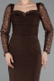 Robe De Cérémonie Midi Brun ABK2387