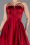 Robe De Soirée Satin Longue Rouge Bordeaux ABU5105