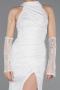 Robe Queue De Poisson Dantelle Longue Blanc ABU5598