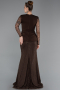Robe de Soirée Longue Dantelle Brun ABU6014