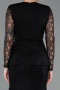 Robe de Soirée Longue Dantelle Noir ABU6014