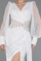 Robe de Soirée Longue Dantelle Blanc ABU6016