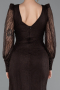 Robe de Soirée Longue Dantelle Brun ABU6016
