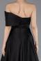 Robe de Soirée Longue Satin Noir ABU6019