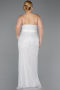 Robe de Soirée Grande Taille Longue Perlé Blanc ABU5989