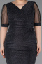 Robe De Invitation Grande Taille Courte Noir-Argent ABK2247