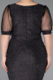 Robe De Invitation Grande Taille Courte Noir-Argent ABK2247