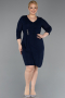 Robe De Invitation Grande Taille Midi Bleu Marine ABK2595