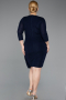 Robe De Invitation Grande Taille Midi Bleu Marine ABK2595