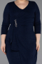 Robe De Invitation Grande Taille Midi Bleu Marine ABK2595