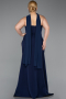 Robe de Soirée Grande Taille Longue Bleu Marine ABU6015