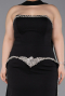 Robe de Soirée Grande Taille Longue Noir ABU6015