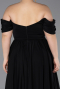 Robe de Soirée Grande Taille Longue Mousseline Noir ABU3738