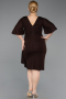Robe De Soirée Grande Taille Midi Brun ABK1625