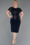 Robe De Invitation Grande Taille Midi Bleu Marine ABK2598