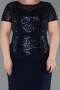 Robe De Invitation Grande Taille Midi Bleu Marine ABK2598