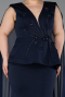 Robe de Soirée Grande Taille Longue Bleu Marine ABU5955