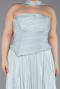 Robe Grande Taille Longue Mousseline Menthe ABU5958
