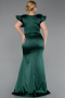 Robe De Soirée Grande Taille Satin Longue Émeraude ABU5877