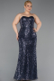 Robe De Soirée Grande Taille Longue Squameuse Anthracite ABU5928