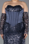 Robe De Soirée Grande Taille Longue Squameuse Anthracite ABU5928