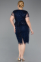 Robe De Invitation Grande Taille Courte Perlé Bleu Marine ABK2584