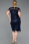 Robe De Invitation Grande Taille Courte Perlé Bleu Marine ABK2585