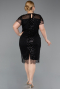 Robe De Invitation Grande Taille Courte Perlé Noir ABK2585