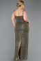 Robe Grande Taille Longue Squameuse Kaki ABU6021