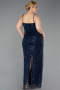 Robe Grande Taille Longue Squameuse Bleu Marine ABU6021