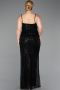 Robe Grande Taille Longue Squameuse Noir ABU6021