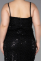 Robe Grande Taille Longue Squameuse Noir ABU6021