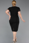 Robe De Invitation Grande Taille Midi Noir ABK2598