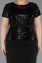 Robe De Invitation Grande Taille Midi Noir ABK2598