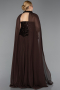 Robe De Soirée Grande Taille Longue Mousseline Brun ABU5940