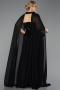 Robe De Soirée Grande Taille Longue Mousseline Noir ABU5940
