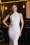 Robe de Soirée Longue Dantelle Blanc ABU5987