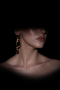 Boucle d'Oreille Noir-Or DF1046