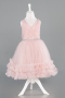 Robe de Soirée Enfants Courte Couleur Rose ABK2568