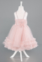 Robe de Soirée Enfants Courte Couleur Rose ABK2568
