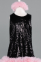 Robe de Soirée Enfants Courte Noir ABK2574