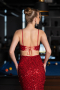 Robe de Soirée Longue Rouge ABU5980