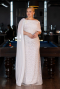 Robe de Soirée Grande Taille Longue Perlé Blanc ABU5819