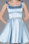 Robe de Cérémonie Courte Satin Bleu clair ABK2606