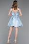 Robe de Cérémonie Courte Satin Bleu clair ABK2606