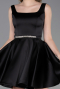 Robe de Cérémonie Courte Satin Noir ABK2606