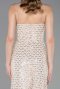 Robe de Soirée Longue Squameuse Beige ABU6039