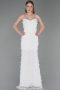 Robe de Soirée Longue Dantelle Blanc ABU6040